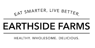 EAT SMARTER, LIVE BETTER. EARTHSIDE FARMS HEALTHY. WHOLESOME. DELICIOUS. logo