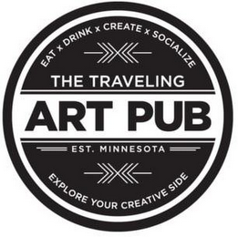 EAT X DRINK X CREATE X SOCIALIZE XX THE TRAVELING ART PUB EST. MINNESOTA EXPLORE XX YOUR CREATIVE SIDE logo