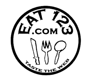 EAT123.COM TASTE THE WEB logo