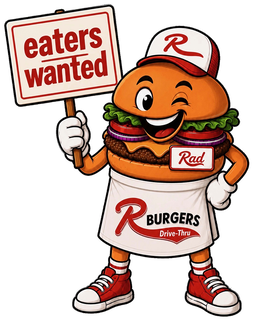 EATERS WANTED R BURGERS DRIVE-THRU logo