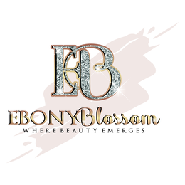 EB EBONY BLOSSOM WHERE BEAUTY EMERGES logo