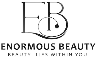 EB ENORMOUS BEAUTY BEAUTY LIES WITHIN YOU logo