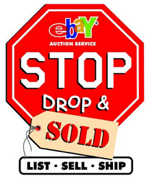 EBAY AUCTION SERVICE STOP DROP & SOLD LIST · SELL · SHIP logo