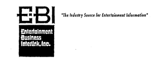 EBI ENTERTAINMENT BUSINESS INTERLINK, INC. "THE INDUSTRY SOURCE FOR ENTERTAINMENT INFORMATION" logo