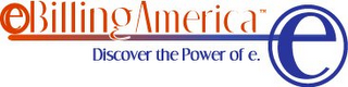 EBILLINGAMERICA DISCOVER THE POWER OF E. E logo