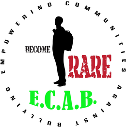 E.C.A.B. EMPOWERING COMMUNITIES AGAINSTBULLYING, BECOME RARE logo