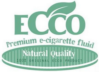 ECCO PREMIUM E-CIGARETTE FLUID NATURAL QUALITY 100% ORIGINAL ECCO PRODUCT logo