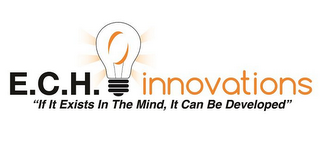 E.C.H. INNOVATIONS "IF IT EXISTS IN THEMIND, IT CAN BE DEVELOPED" logo