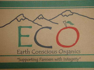 ECO EARTH CONSCIOUS ORGANICS "SUPPORTING FARMERS WITH INTEGRITY" logo
