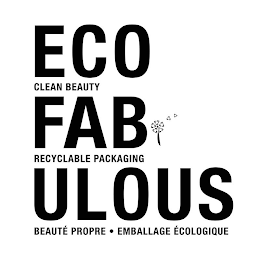 ECO FAB ULOUS CLEAN BEAUTY RECYCLABLE PACKAGING BEAUTÉ PROPRE EMBALLAGE ÉCOLOGIQUE logo