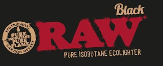 ECO FRIENDLY PURE ISOBUTANE PURE FLAME CARBON OFFSET RAW BLACK PURE ISOBUTANE ECOLIGHTER logo