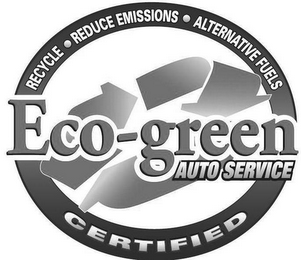 ECO-GREEN AUTO SERVICE CERTIFIED RECYCLE REDUCE EMISSIONS ALTERNATIVE FUELS