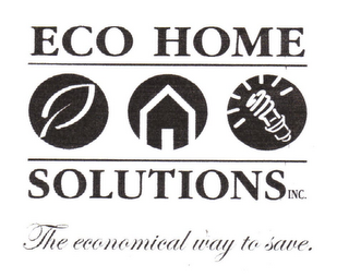 ECO HOME SOLUTIONS INC. THE ECONOMICAL WAY TO SAVE. logo