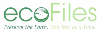 ECOFILES PRESERVE THE EARTH. ONE TEXT AT A TIME. logo