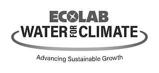 ECOLAB WATER FOR CLIMATE ADVANCING SUSTAINABLE GROWTH logo