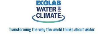 ECOLAB WATER FOR CLIMATE TRANSFORMING THE WAY THE WORLD THINKS ABOUT WATER logo