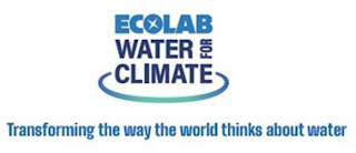 ECOLAB WATER FOR CLIMATE TRANSFORMING THE WAY THE WORLD THINKS ABOUT WATER logo