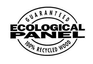ECOLOGICAL PANEL GUARANTEED 100% RECYCLED WOOD logo