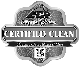 ECP ENTIRE CAR PROTECTION CERTIFIED CLEAN ELIMINATES AIRBORNE ALLERGENS & ODORS logo