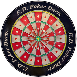 E.D. POKER DARTS E.D. POKER DARTS E.D. POKER DARTS K 2 J 4 6 3 8 5 10 Q 9 7 A logo