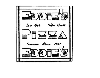EDDIE'S PIZZA LOW FAT THIN CRUST FAMOUS SINCE 1941 logo