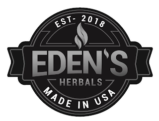 EDEN'S HERBALS EST-2018 MADE IN USA logo