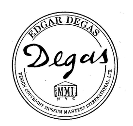 EDGAR DEGAS DEGAS MMI NYC DESIGN COPYRIGHT MUSEUM MASTERS INTERNATIONAL, LTD. logo