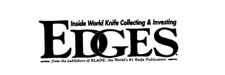 EDGES: INSIDE WORLD KNIFE COLLECTING & INVESTING FROM THE PUBLISHERS OF BLADE, THE WORLD'S # 1KNIFE PUBLICATION logo