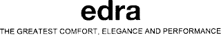 EDRA THE GREATEST COMFORT, ELEGANCE AND PERFORMANCE logo