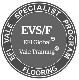 EFI VALE SPECIALIST PROGRAM FLOORING EVS/F EFI GLOBAL VALE TRAINING logo