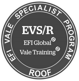 EFI VALE SPECIALIST PROGRAM ROOF EVS/R EFI GLOBAL VALE TRAINING logo
