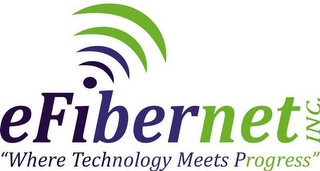 EFIBERNET, INC. "WHERE TECHNOLOGY MEETS PROGRESS" logo