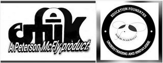 EFUK A PETERSON MCFLY PRODUCT. EDUCATION FOUNDATES UNDERSTANDING AND KNOWLEDGE. WHERE IS YOUR FLY? logo