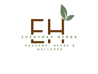 EH EVERYDAY HERBS MASSAGE, HERBS & WELLNESS logo