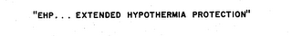 "EHP...EXTENDED HYPOTHERMIA PROTECTION" logo