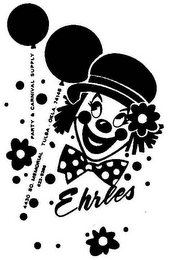 EHRLES PARTY & CARNIVAL SUPPLY 4430 SO. MEMORIAL TULSA · OKLA. 74145 622-5266 logo