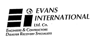 EI EVANS INTERNATIONAL LTD. CO. ENGINEERS & CONTRACTORS DISASTER RECOVERY SPECIALISTS logo