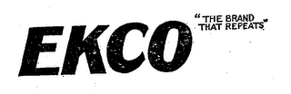 EKCO "THE BRAND THAT REPEATS" logo