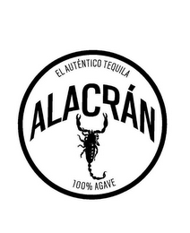 EL AUTÉNTICO TEQUILA ALACRÁN 100% AGAVE logo