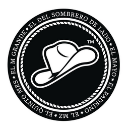 EL DEL SOMBRERO DE LADO EL MAYO EL PADRINO EL MZ EL QUINTO MES EL M GRANDE logo