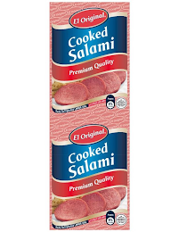 EL ORIGINAL COOKED SALAMI PREMIUN QUALITY KEEP REFRIGERTATED MADE USA NTE WEIGHT (SEE LABEL) PROTEIN 8% PER PORTION US INSPECTED AND PASSED BY DEPARTMENT OF AGRICULTURE EST. 47061 EL ORIGINAL EL ORIGINAL EL ORIGINAL EL ORIGINAL COOKED SALAMI PREMIUN QUALITY KEEP REFRIGERTATED MADE USA NTE WEIGHT (SEE LABEL) PROTEIN 8% PER PORTION US INSPECTED AND PASSED BY DEPARTMENT OF AGRICULTURE EST. 47061 EL ORIGINAL EL ORIGINAL EL ORIGINAL