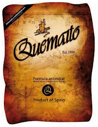 ELABORADO Y EMBOTELLADO POR NAVARRO VICENT QUEMAITO EST.1999 FORMULA ANCESTRAL MEZCLA DE RON BRANDY Y OTROS LICORES Q PRODUCT OF SPAIN logo