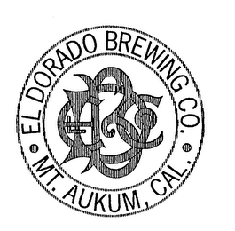 ELDBCO EL DORADO BREWING CO. MT. AUKUM, CAL. logo