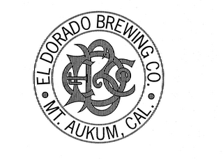 ELDBCO EL DORADO BREWING CO. MT. AUKUM, CAL. logo