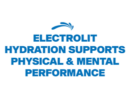 ELECTROLIT HYDRATION SUPPORTS PHYSICAL & MENTAL PERFORMANCE logo