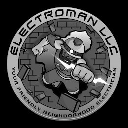ELECTROMAN LLC YOUR FRIENDLY NEIGHBORHOOD ELECTRICIAN logo