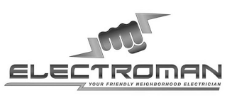 ELECTROMAN YOUR FRIENDLY NEIGHBORHOOD ELECTRICIAN logo