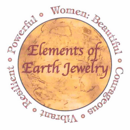 ELEMENTS OF EARTH JEWELRY WOMEN: BEAUTIFUL COURAGEOUS VIBRANT RESILIENT POWERFUL logo