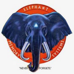 ELEPHANT MEMORY SYSTEMS "NEVER FORGETS." logo