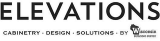ELEVATIONS CABINETRY · DESIGN · SOLUTIONS · BY WISCONSIN BUILDING SUPPLY logo